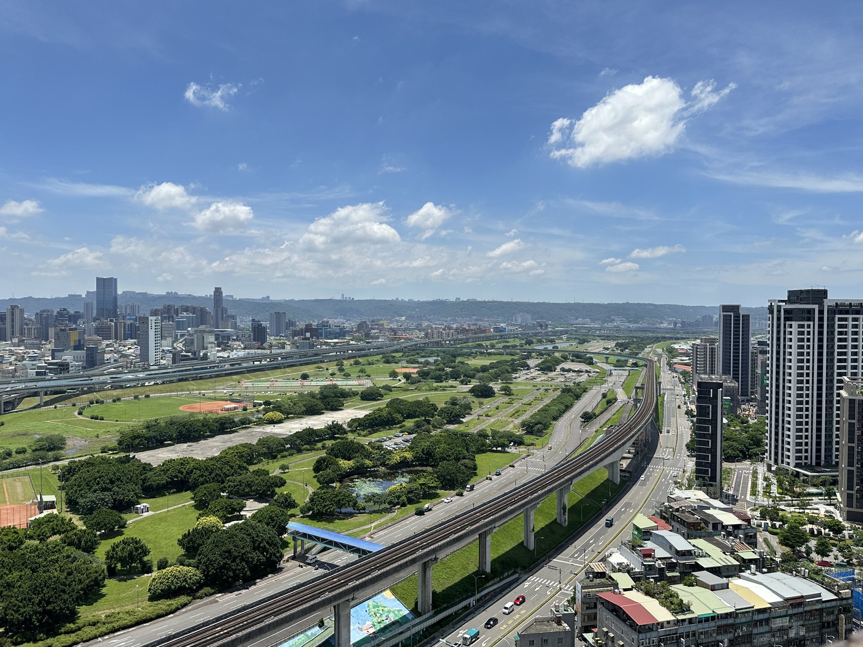 森大高樓層眺望城市天際線與河岸公園